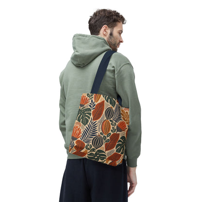 African Tribal Botanical Cacti Leaf Full Art Tote Bag