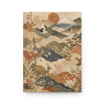 Vintage Japanese Animal Landscape Painting Hardcover Journal