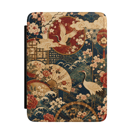 East Asian Floral Crane Kindle Case