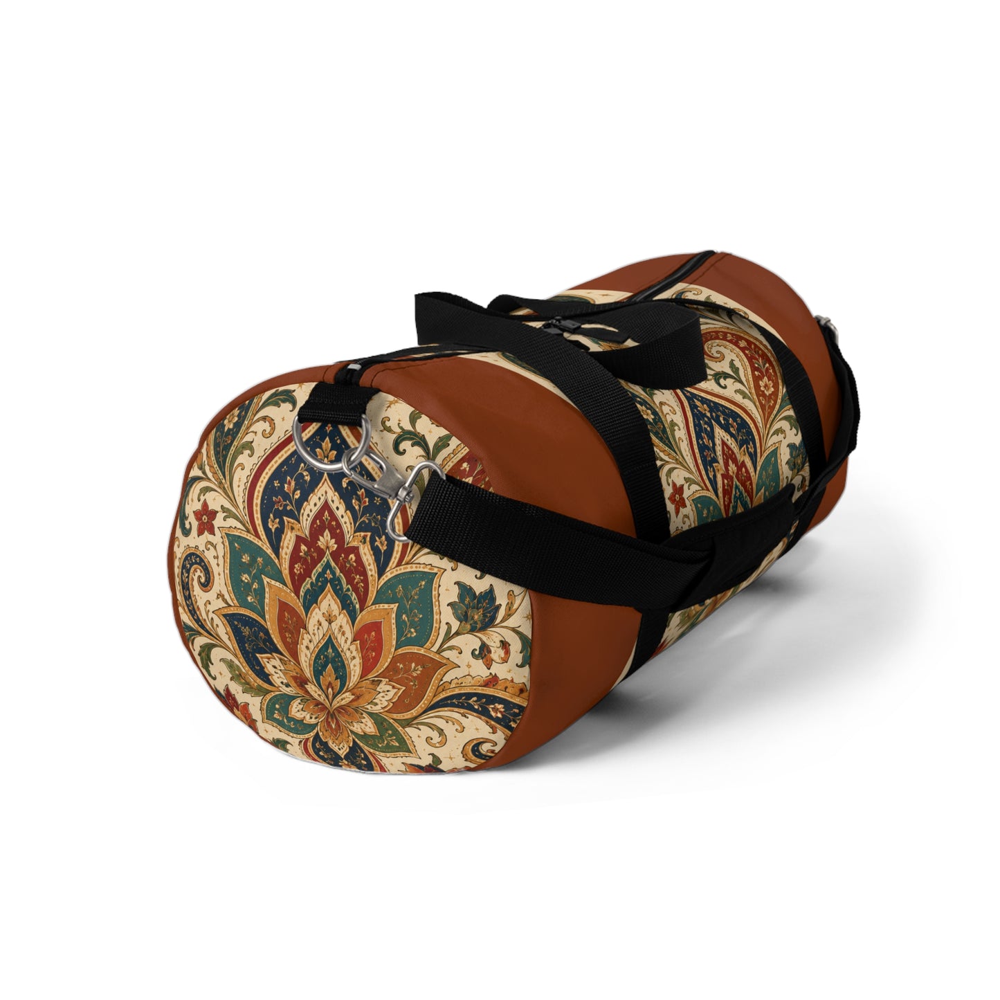 Indian Vintage Terracotta Floral Duffel Gym Bag