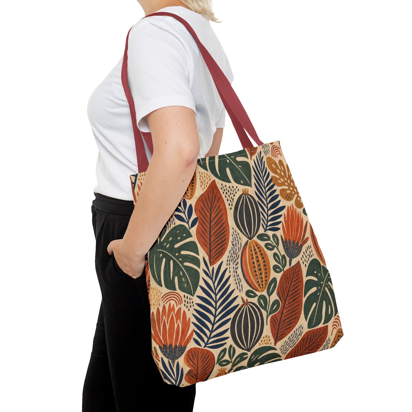 African Tribal Botanical Cacti Leaf Full Art Tote Bag
