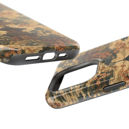 Vintage Japanese Temple Painting Magnetic Impact-Resistant iPhone Cases
