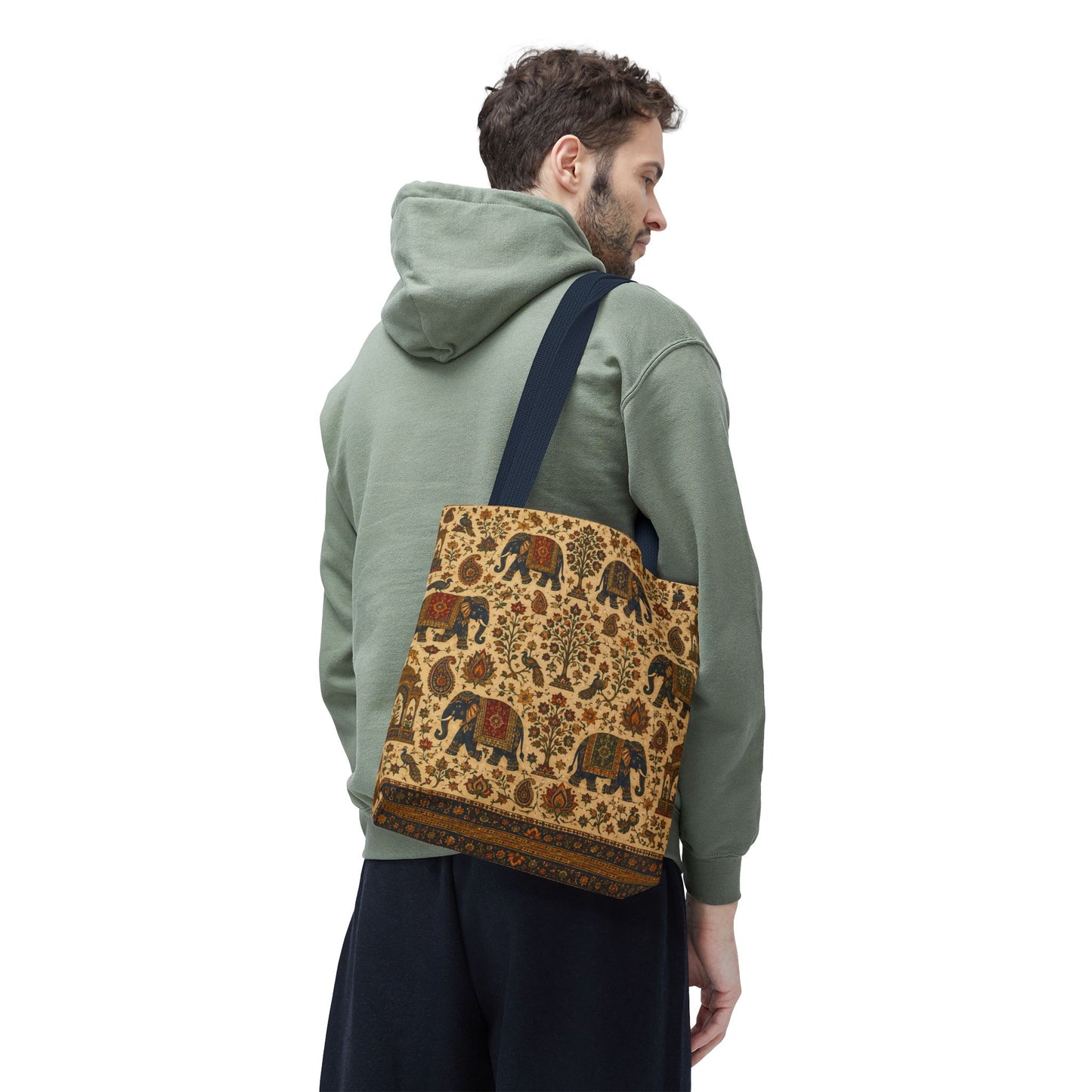 Indian Vintage Traditional Elephant Full Art Tote Bag