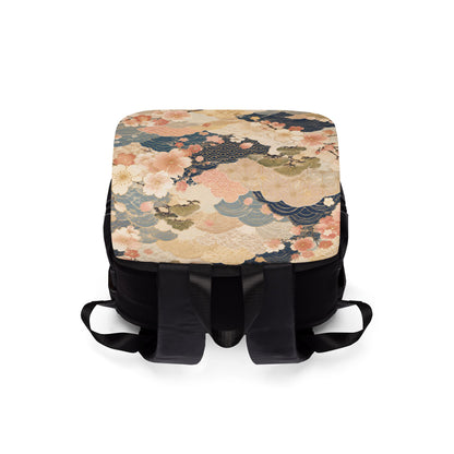 Vintage Japanese Floral Wave Sakura Backpack