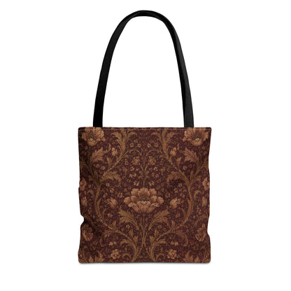 William Morris Floral Damask Maroon Full Art Tote Bag