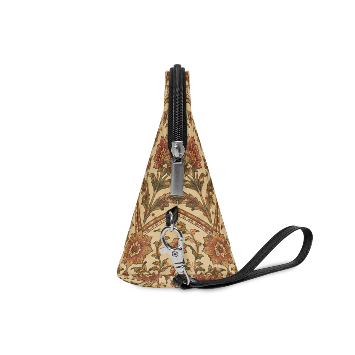 Moroccan Rose Traditional Round PU Leather Makeup Bag