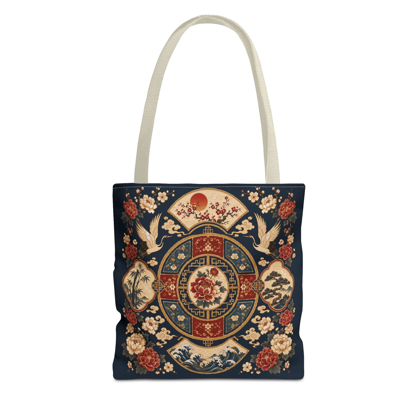East Asian Vintage Oriental Medallion Full Art Tote Bag