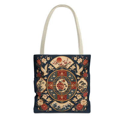 East Asian Vintage Oriental Medallion Full Art Tote Bag