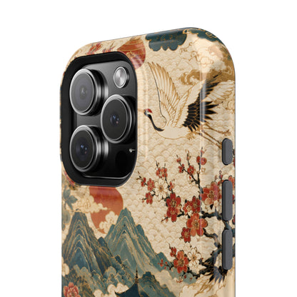 East Asian Vintage Landscape iPhone Case | Magnetic Impact-Resistant Case