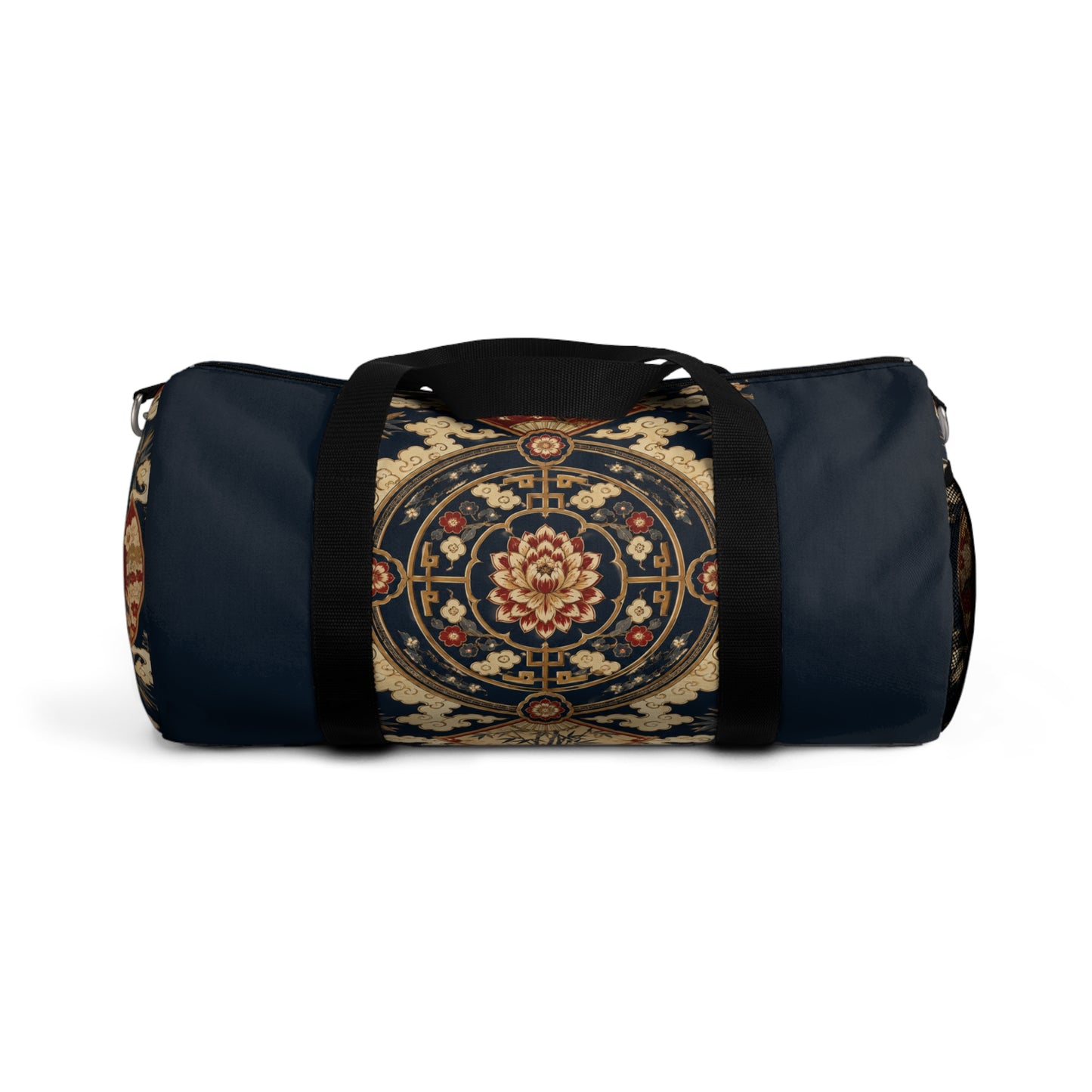 East Asian Mandala Navy Blue Duffel Gym Bag
