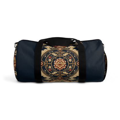 East Asian Mandala Navy Blue Duffel Gym Bag