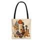 African Silhouette Pattern Full Art Tote Bag