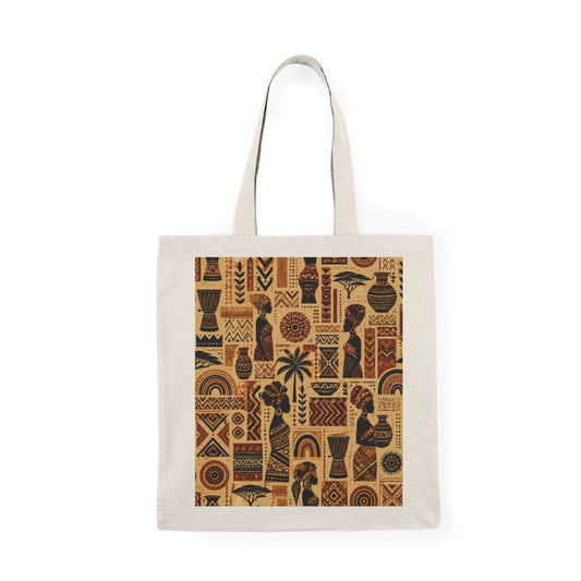 100% Cotton African Tribal Ethnic Silhouette Tote Bag