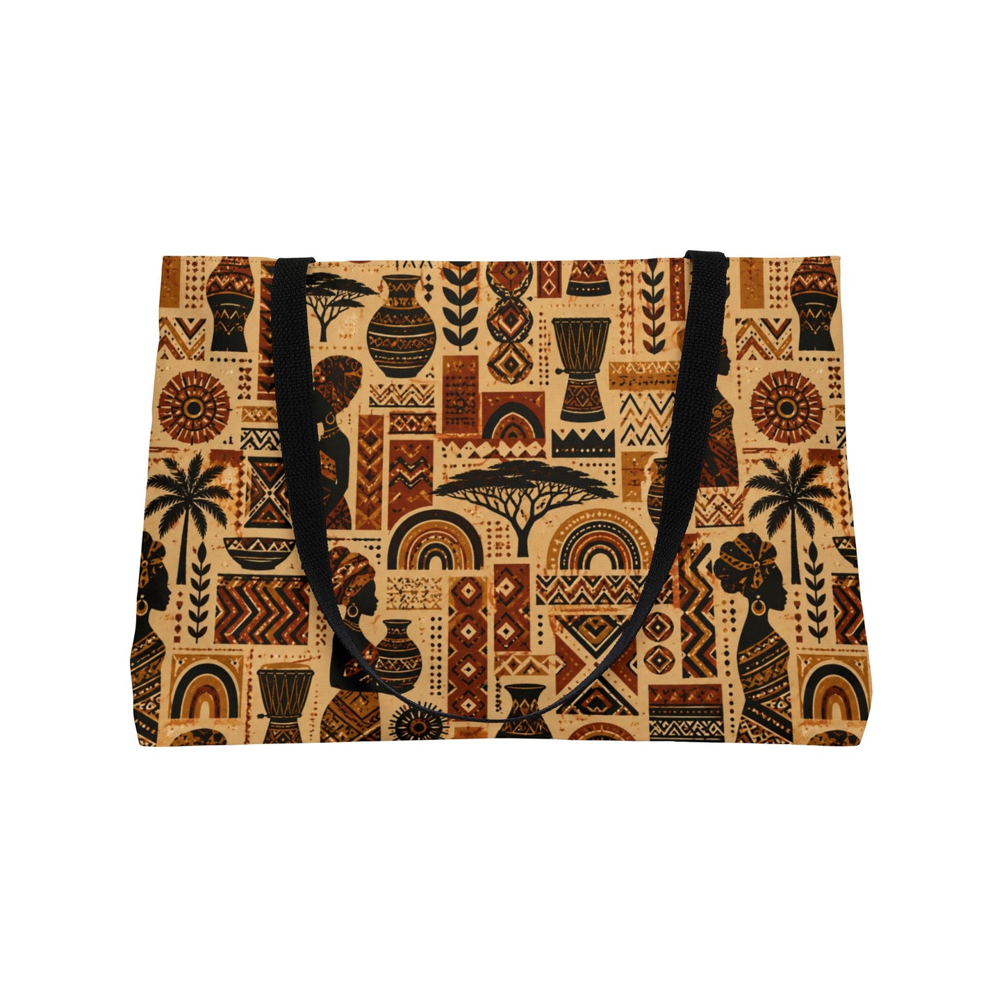 African Tribal Ethnic Silhouette Pattern Weekender Tote Bag