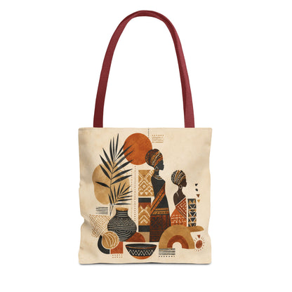 African Silhouette Pattern Full Art Tote Bag