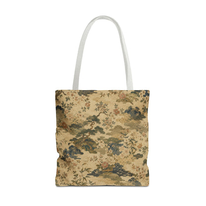 Vintage Japanese Floral Painting Full Art Tote Bag