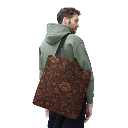 William Morris Floral Damask Maroon Full Art Tote Bag