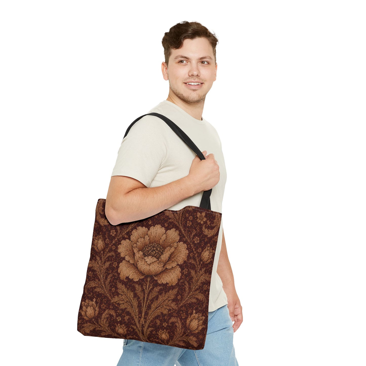 William Morris Floral Damask Rose Full Art Tote Bag