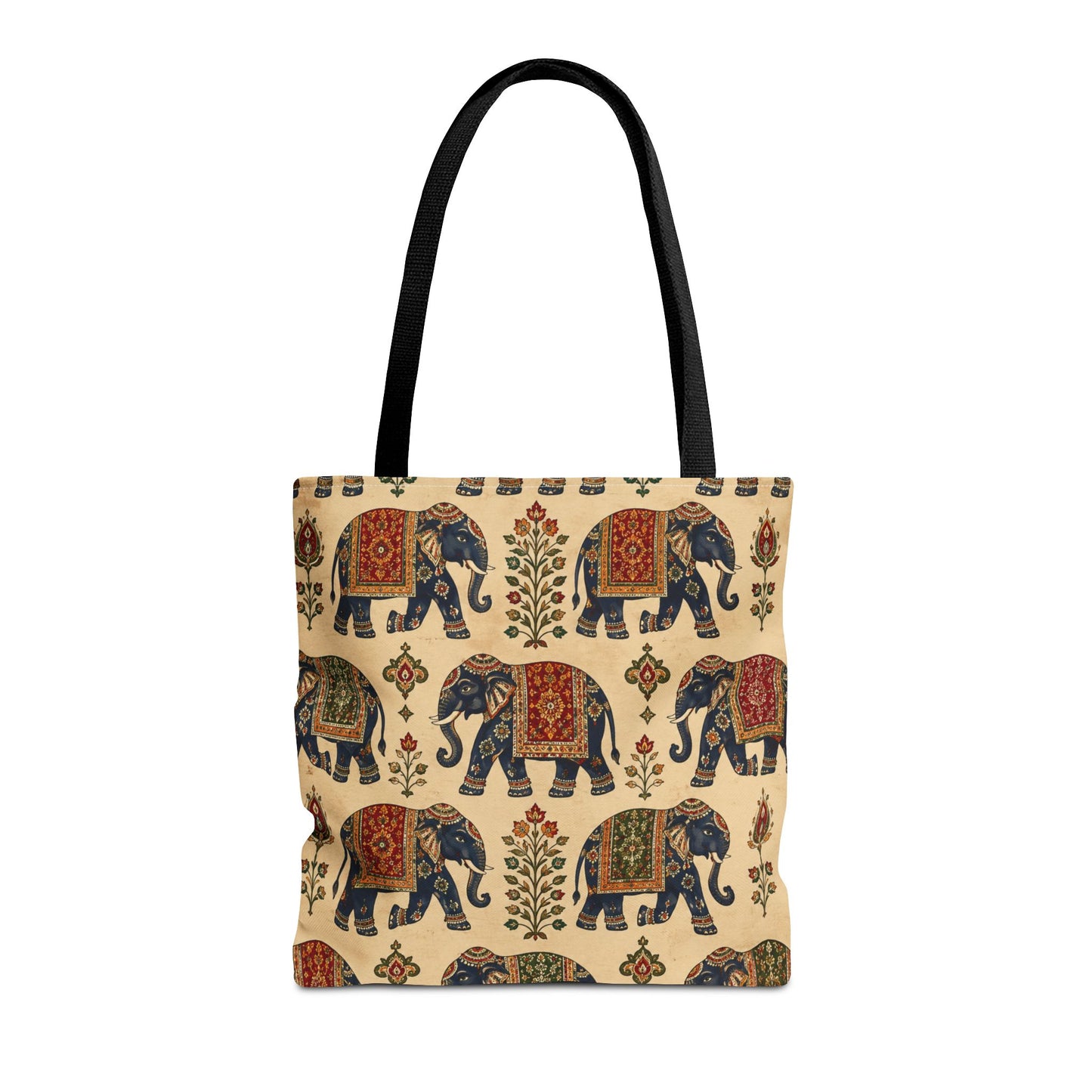 Indian Vintage Traditional Elephant Tapestry Full Art Tote Bag