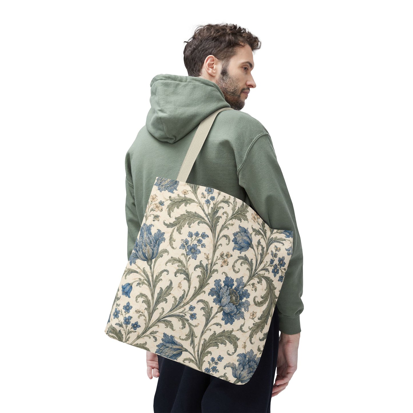 William Morris Blue Floral Vine Full Art Tote Bag