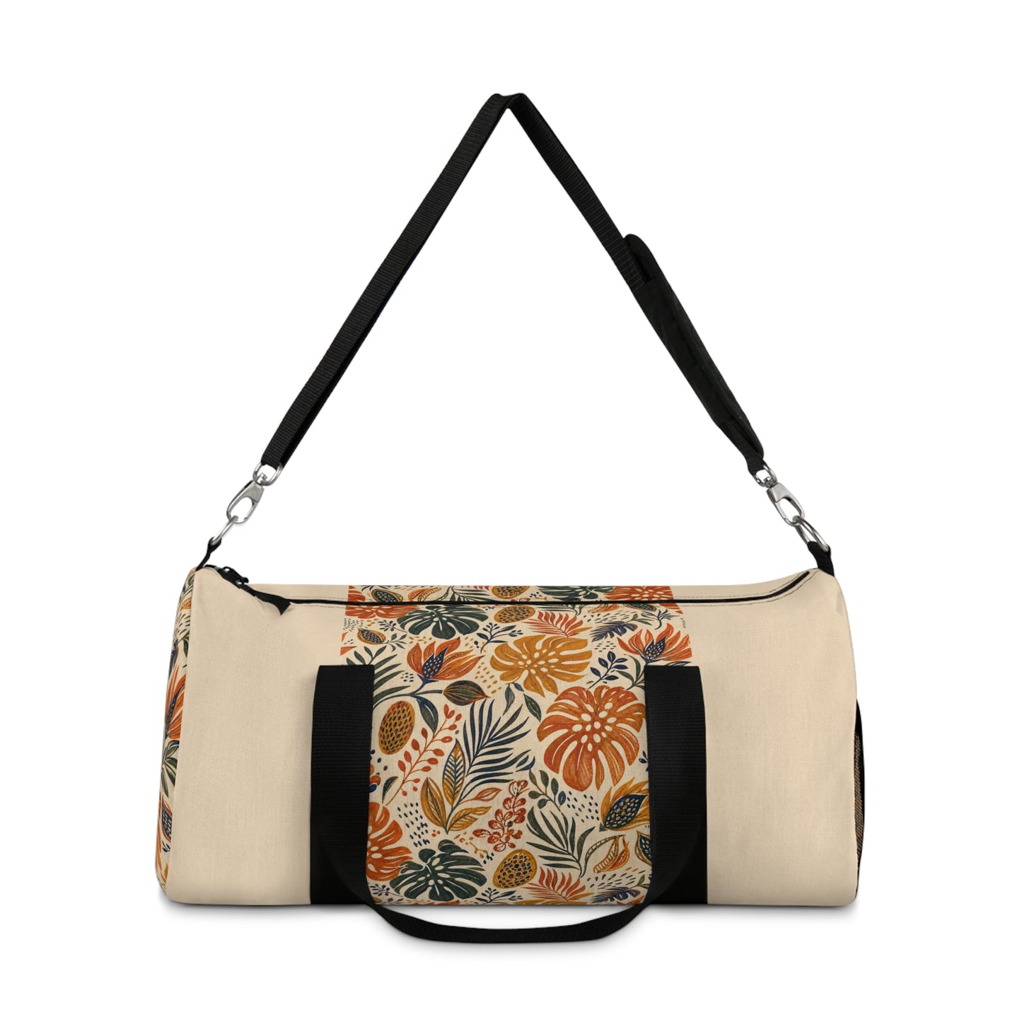 African Tribal Botanical Palm Cream Beige Gym Duffel Bag