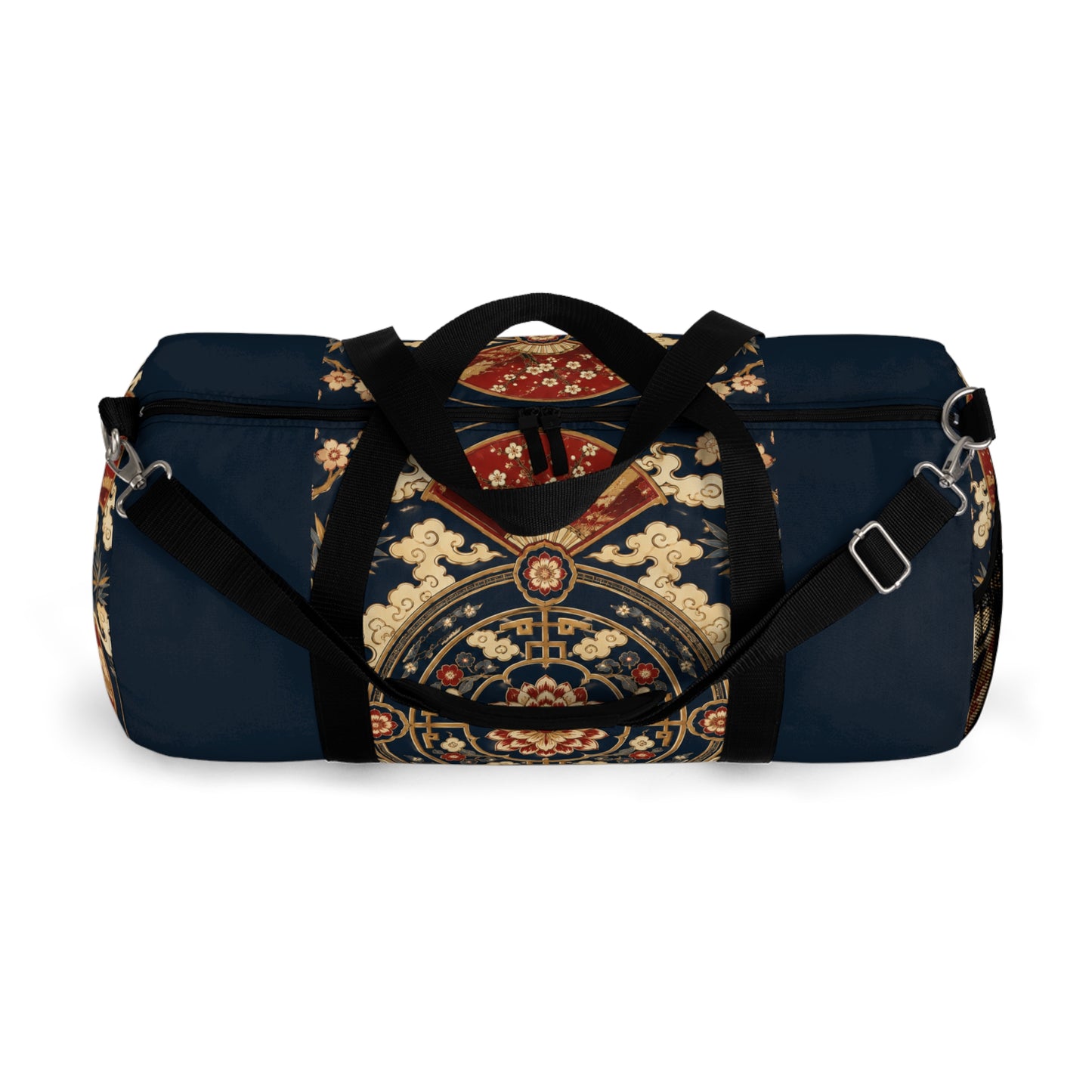 East Asian Mandala Navy Blue Duffel Gym Bag