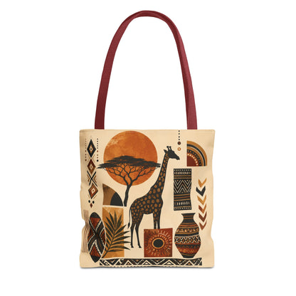African Safari Giraffe Full Art Tote Bag