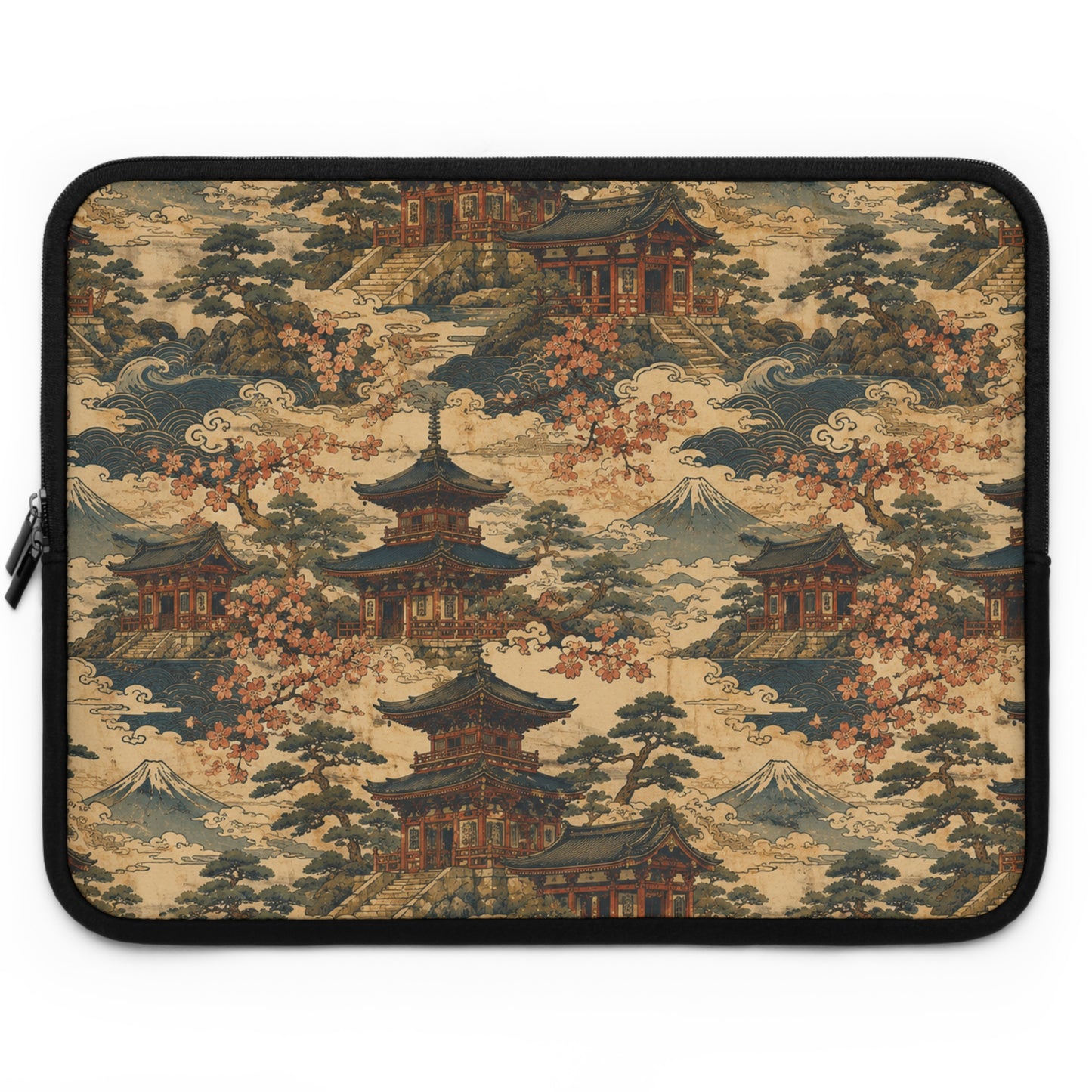 Vintage Japanese Temple Laptop Sleeve Case