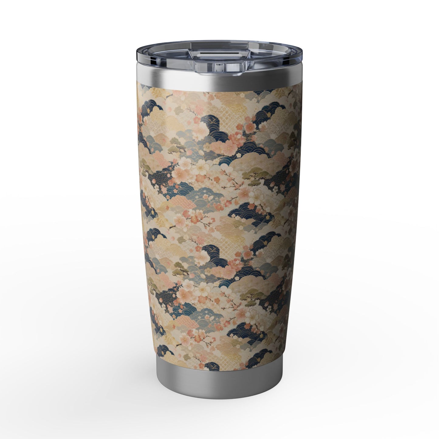 Vintage Japanese Wave & Clouds Painting 20oz Insulated Tumbler Water Bottle