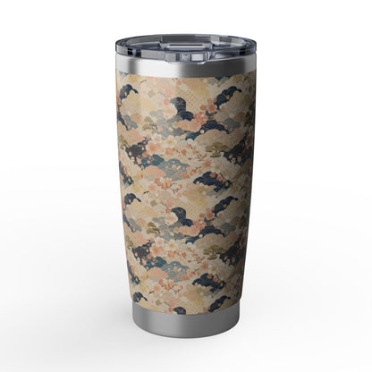 Vintage Japanese Wave & Clouds Painting 20oz Insulated Tumbler Water Bottle