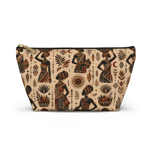 African Woman Figures Accessory Pouch Makeup Bag