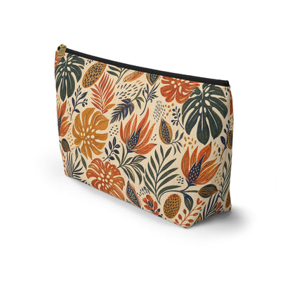 African Tribal Botanical Palm Accessory Pouch Makeup Bag