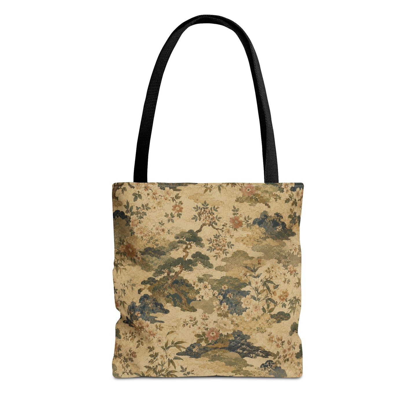 Vintage Japanese Floral Painting Full Art Tote Bag