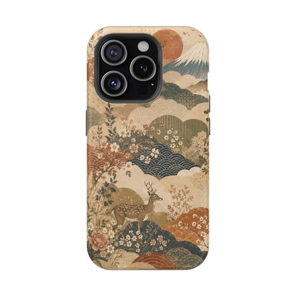 Vintage Japanese Animal Landscape Magnetic Impact-Resistant iPhone Cases