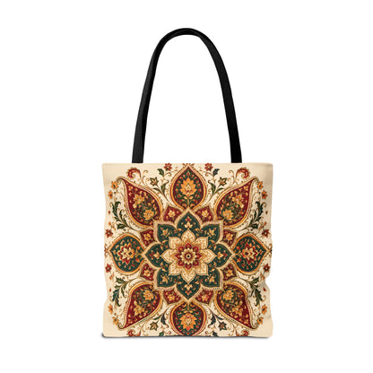 Indian Vintage Floral Mandala Full Art Tote Bag
