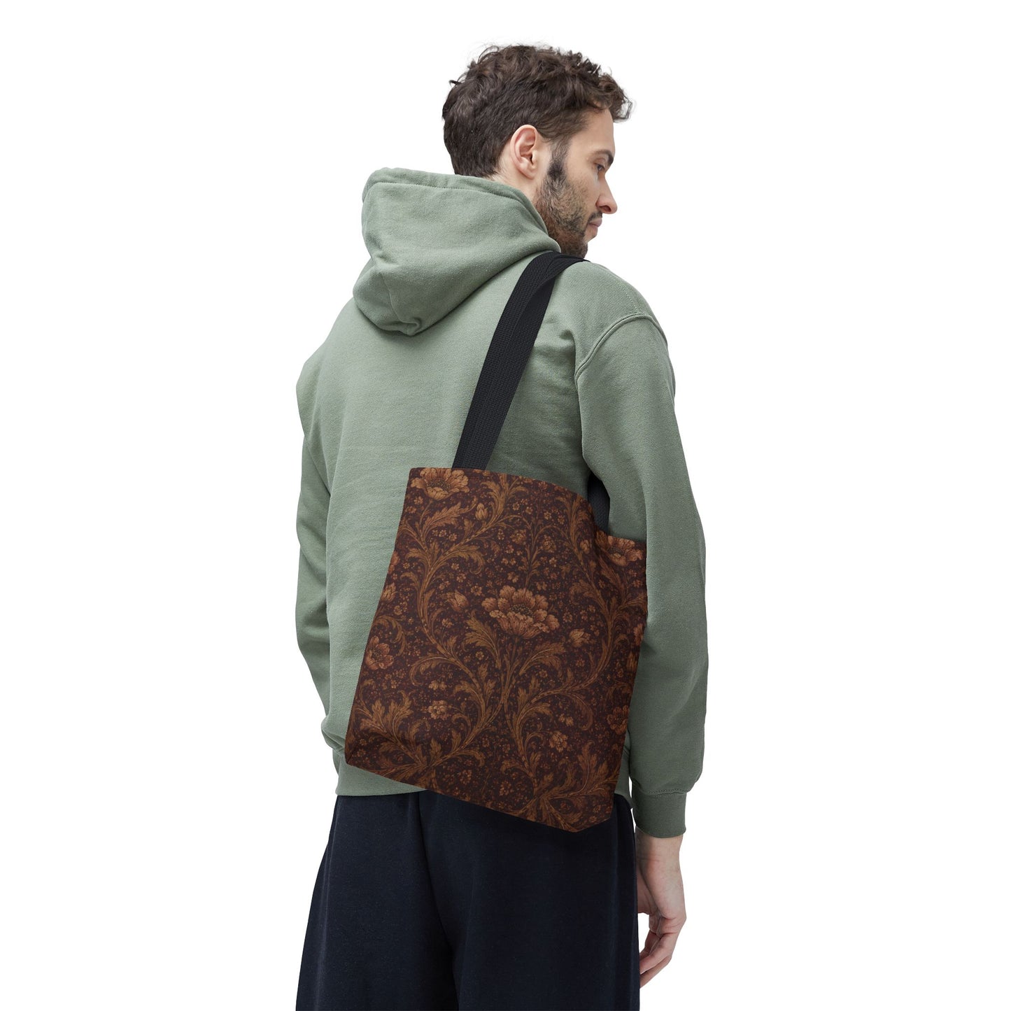 William Morris Floral Damask Maroon Full Art Tote Bag