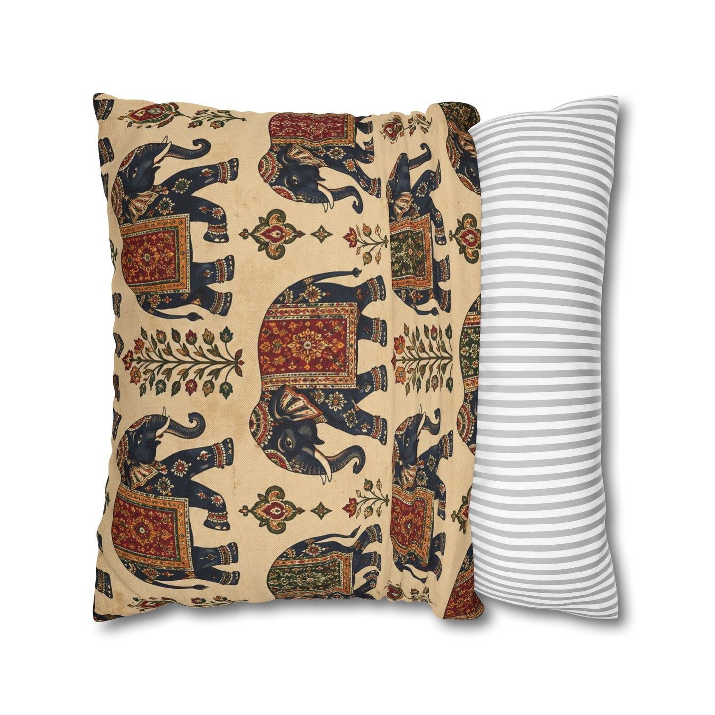 Indian Vintage Traditional Elephant Tapestry Pillow Case Cover