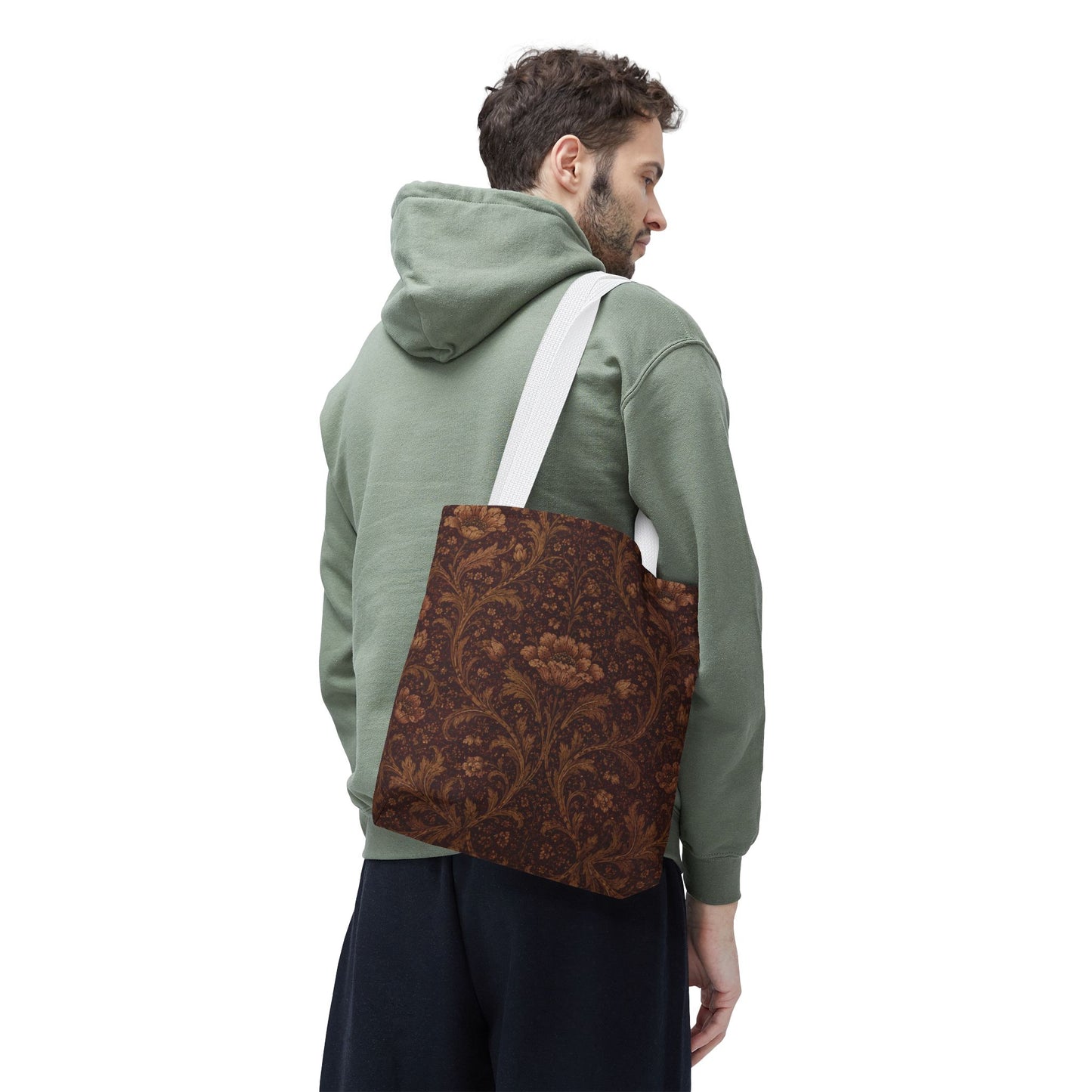 William Morris Floral Damask Maroon Full Art Tote Bag