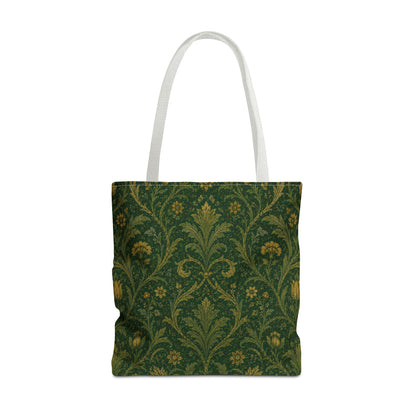 William Morris Damask Floral Forest Green Full Art Tote Bag