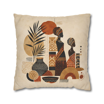 African Silhouette Pattern Pillowcase Cover