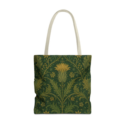 William Morris Forest Green Damask Floral Full Tote Bag