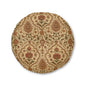 Moroccan Rose Traditional Round Tufted Floor Pillow