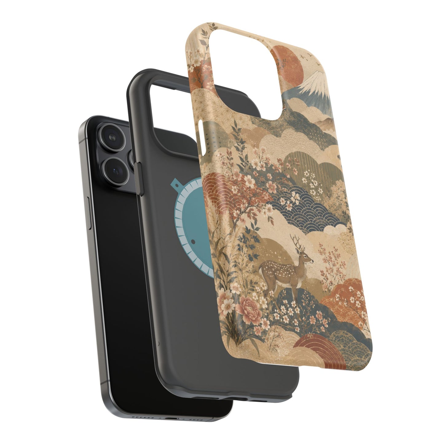 Vintage Japanese Animal Landscape Magnetic Impact-Resistant iPhone Cases