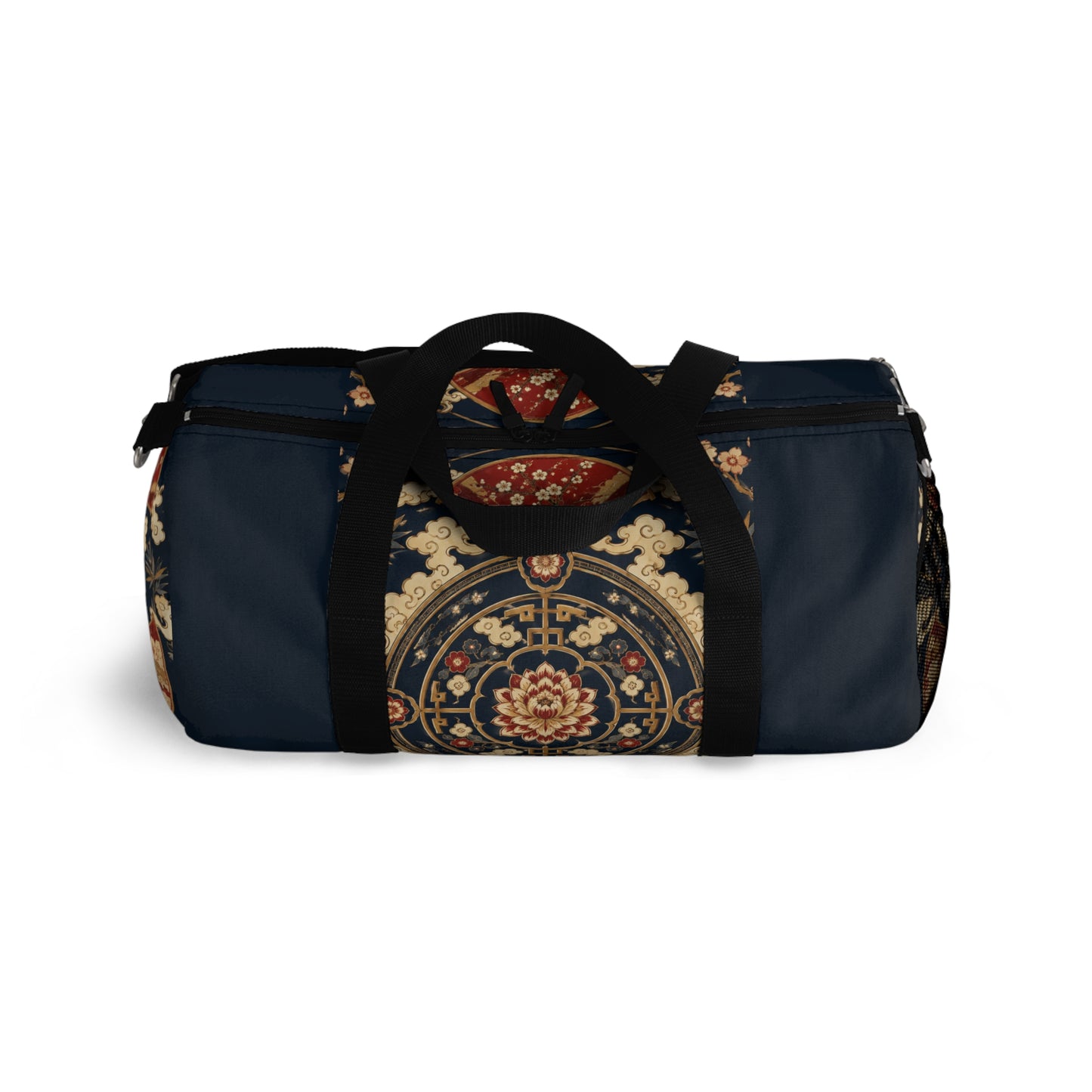 East Asian Mandala Navy Blue Duffel Gym Bag