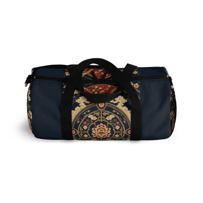 East Asian Mandala Navy Blue Duffel Gym Bag