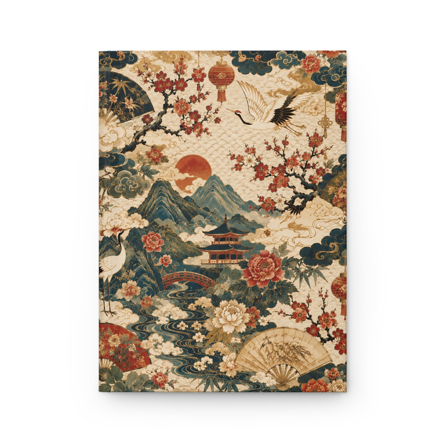 East Asian Vintage Landscape Hardcover Journal