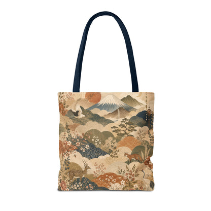 Vintage Japanese Animal Landscape Painting Full Art Tote Bag