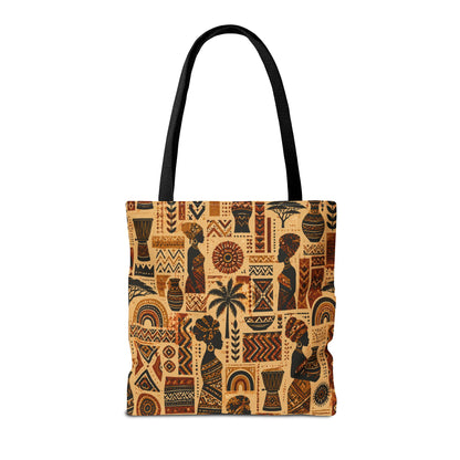 African Tribal Ethnic Silhouette Pattern Full Art Tote Bag