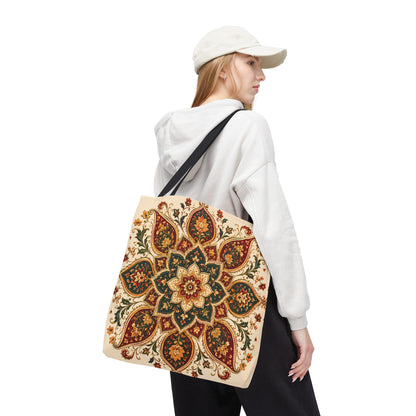 Indian Vintage Floral Mandala Full Art Tote Bag