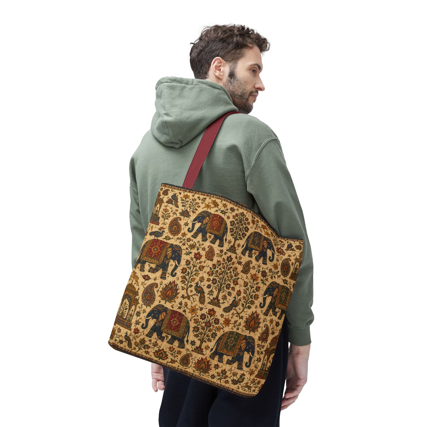 Indian Vintage Traditional Elephant Full Art Tote Bag